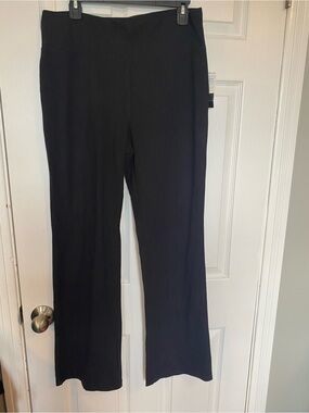 George Plus Black Cotton Spandex High Rise Wide Leg Pants Size 1X New